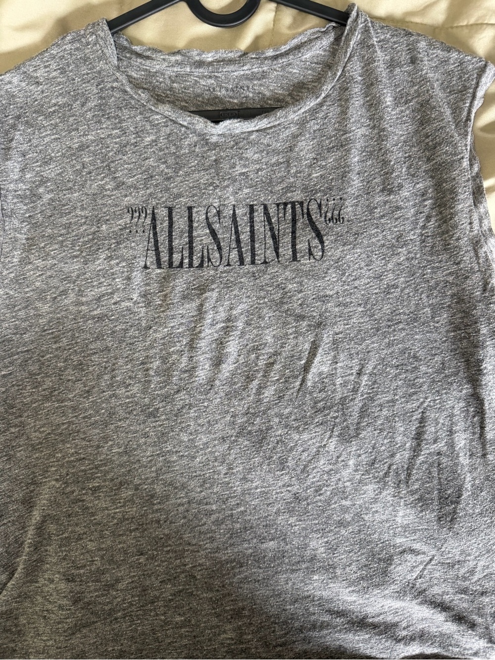 All Saints Grey Logo Tank Top